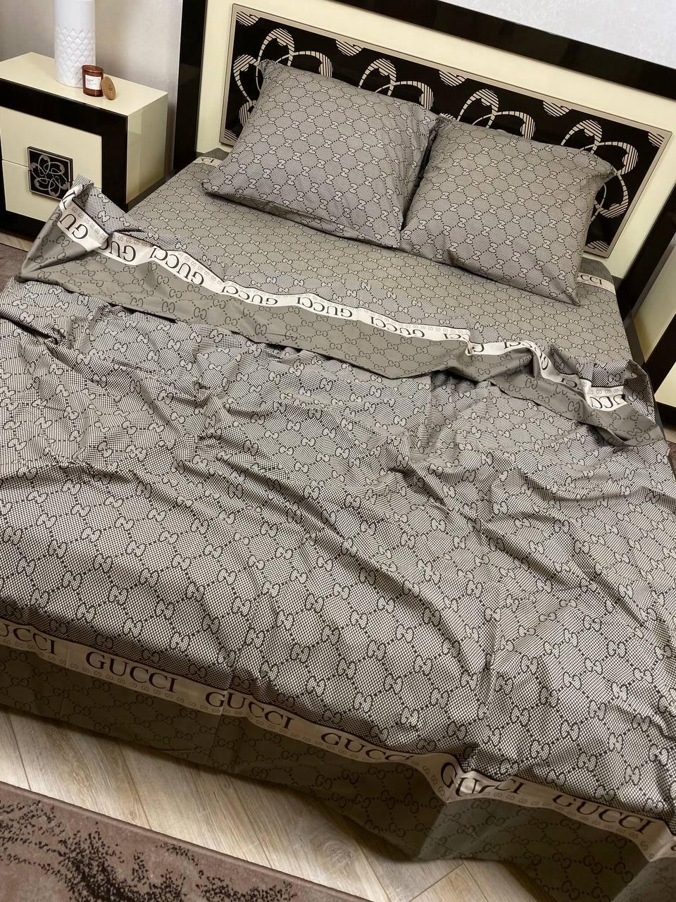 Комплект постельного белья Гуччи бязь полуторный Бронзовый (12920911)