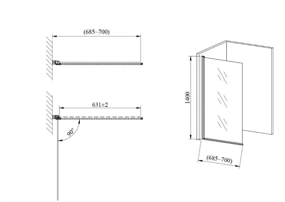 Шторка для ванны стеклянная AVKO Glass RDY21 70х140 см Chrome (5421407000) - фото 5