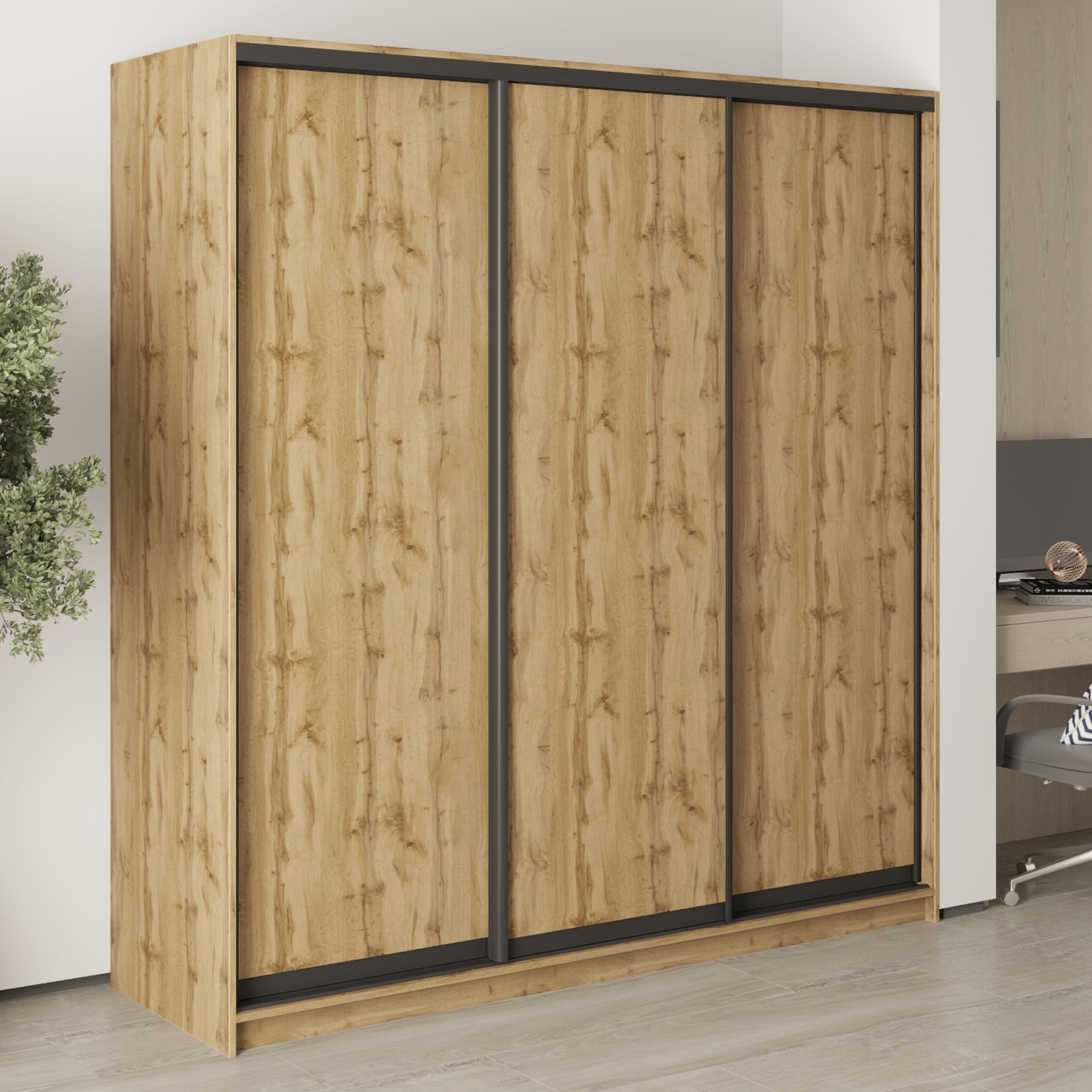 Шкаф-купе трехдверный Mebel Star Стандарт BG MBS-8324 200х60х210 см Дуб тахо (1007735) Шкаф-купе трехдверный Mebel Star Стандарт BG MBS-8324 200х60х210 см Дуб тахо (1007735)