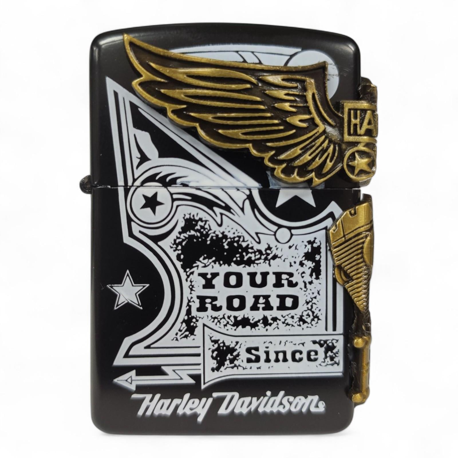 Зажигалка бензиновая Star Lighters Harley Davidson HL-374 в подарочной упаковке Black  (SL_HL374-2)