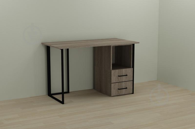 Компьютерный стол Ferrum-decor Отто 75x120x70 черный ДСП Дуб Сонома Труфель 16мм Компьютерный стол Ferrum-decor Отто 75x120x70 черный ДСП Дуб Сонома Труфель 16мм