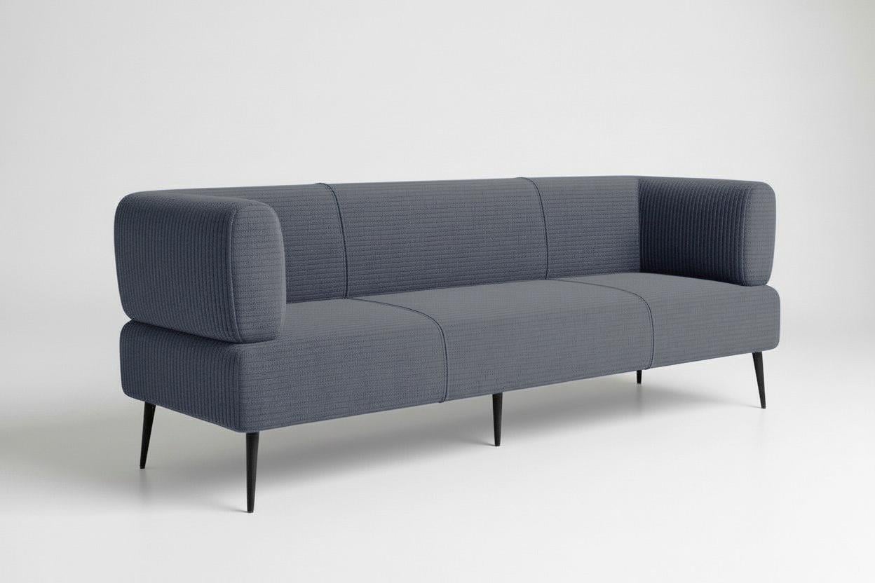 Диван офисный Tobi Sho Бенно-1 с подлокотниками велюр вельвет 1800х720х750 мм Lotus 98/DK Grey