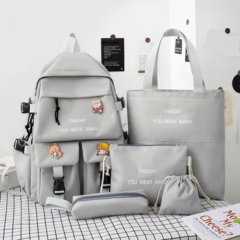 Рюкзак школьный для девочки The day you went away 5в1 Серый