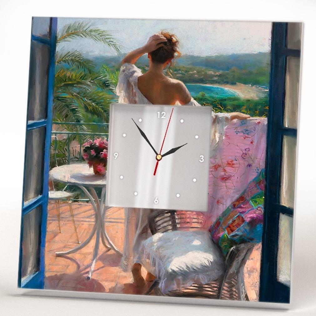 Часы-картина Красавица в саду декор 260x260 мм (C00090)