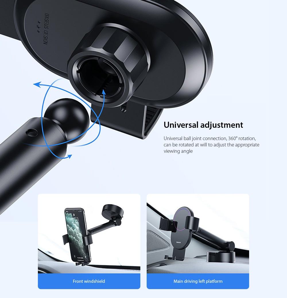 Тримач для телефону BASEUS Simplism gravity car mount в машину Black - фото 10