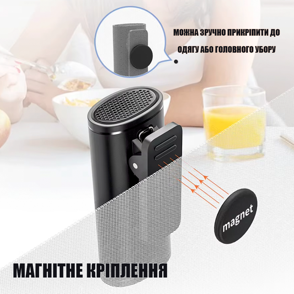 Микрофон петличный беспроводной Savetek M5S 2в1 для iPhone Lightning adapter Черный - фото 5