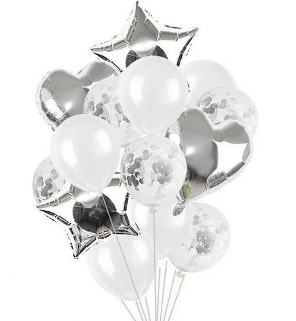 Воздушные шары набор 14 шт. Silver