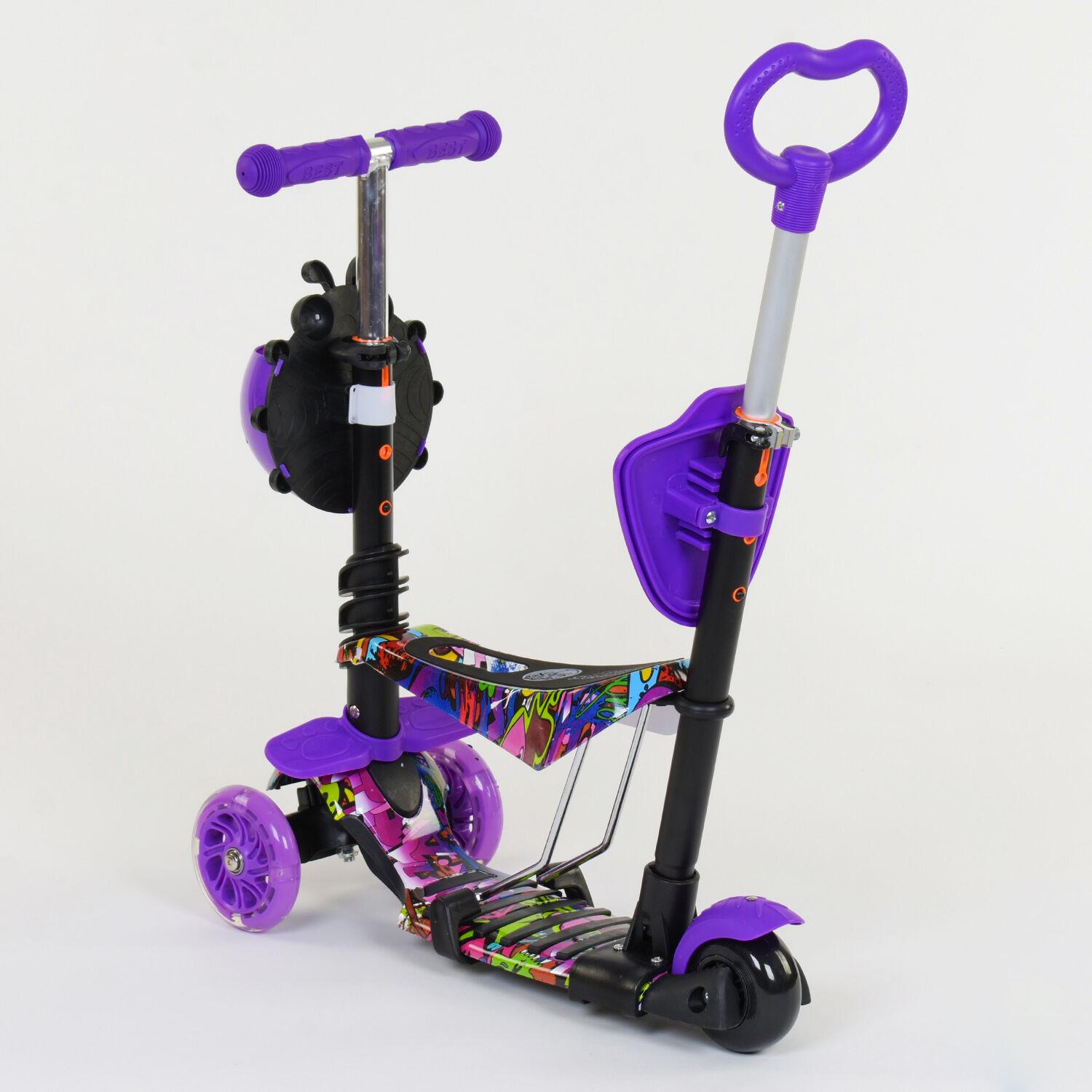 Самокат Best Scooter Абстракция 5в1 PU колеса с подсветкой Multicolor (74062) - фото 2