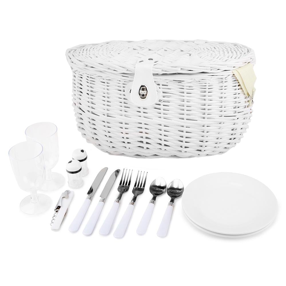 Корзина для пикника Light House Встреча на 2 человека Белый (0503-013)