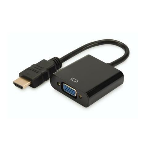 Перетворювач Digitus з цифрових сигналів HDMI в аналогові VGA 15 см Чорний (DA-70461)