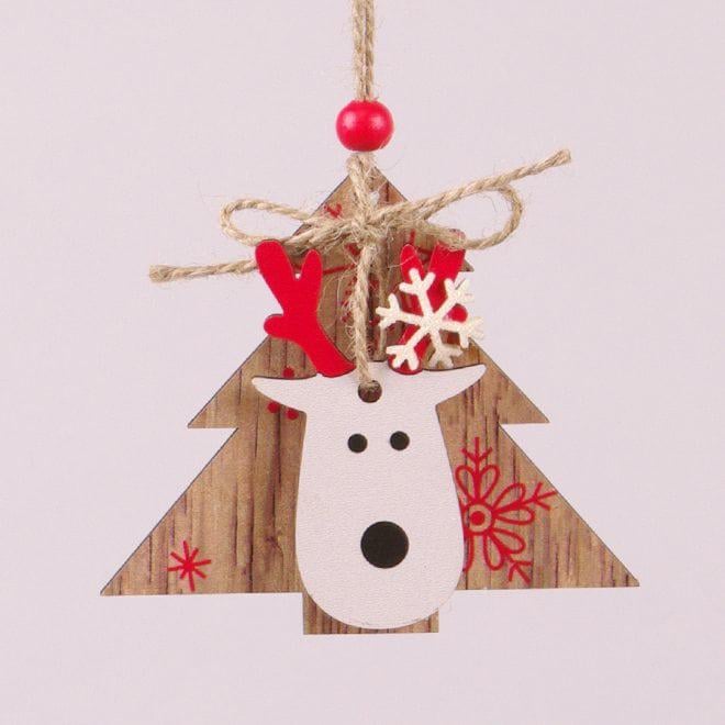 Новогодний подвеска Flora Елка с Оленем 2 шт. (19898)