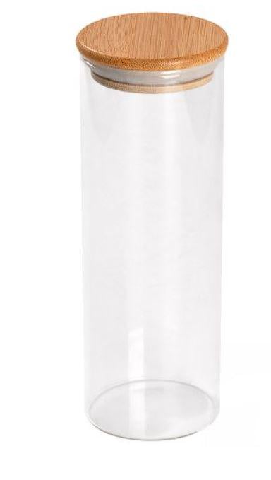 Контейнер стеклянный Orbita с бамбуковой крышкой 0,25л 4,7x18 см - фото 1 Контейнер стеклянный Orbita с бамбуковой крышкой 0,25л 4,7x18 см - фото 1