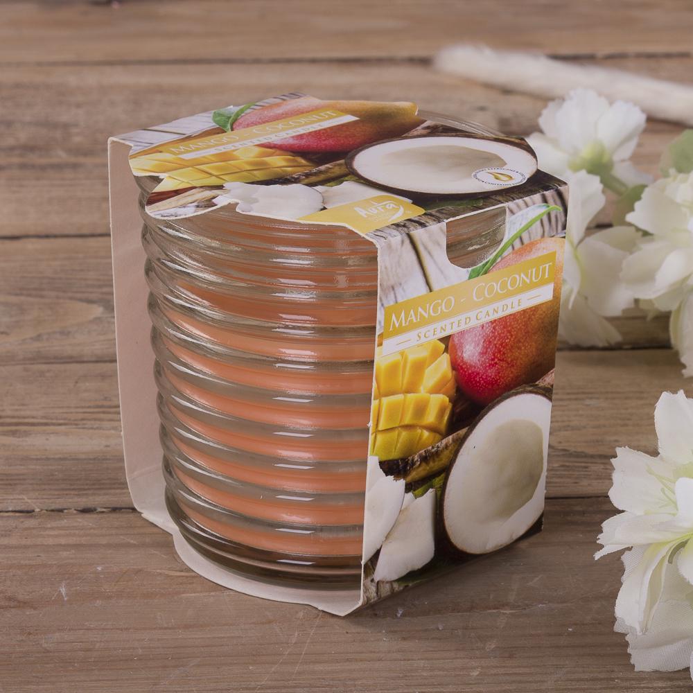 Аромасвеча Mango coconut в ребристом стакане (3651-6)