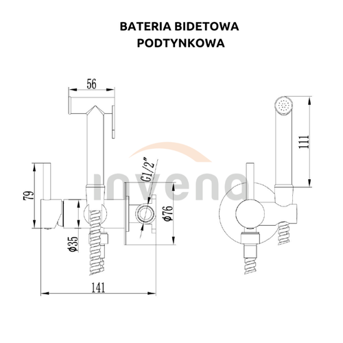 Змішувач для біде прихованого монтажу Invena BP-00-B09 Золотий - фото 2