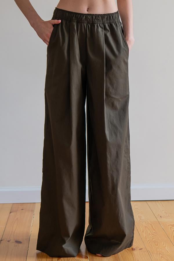 Брюки с защипами FORLY из льна M/L Military (LN0072-15-09)