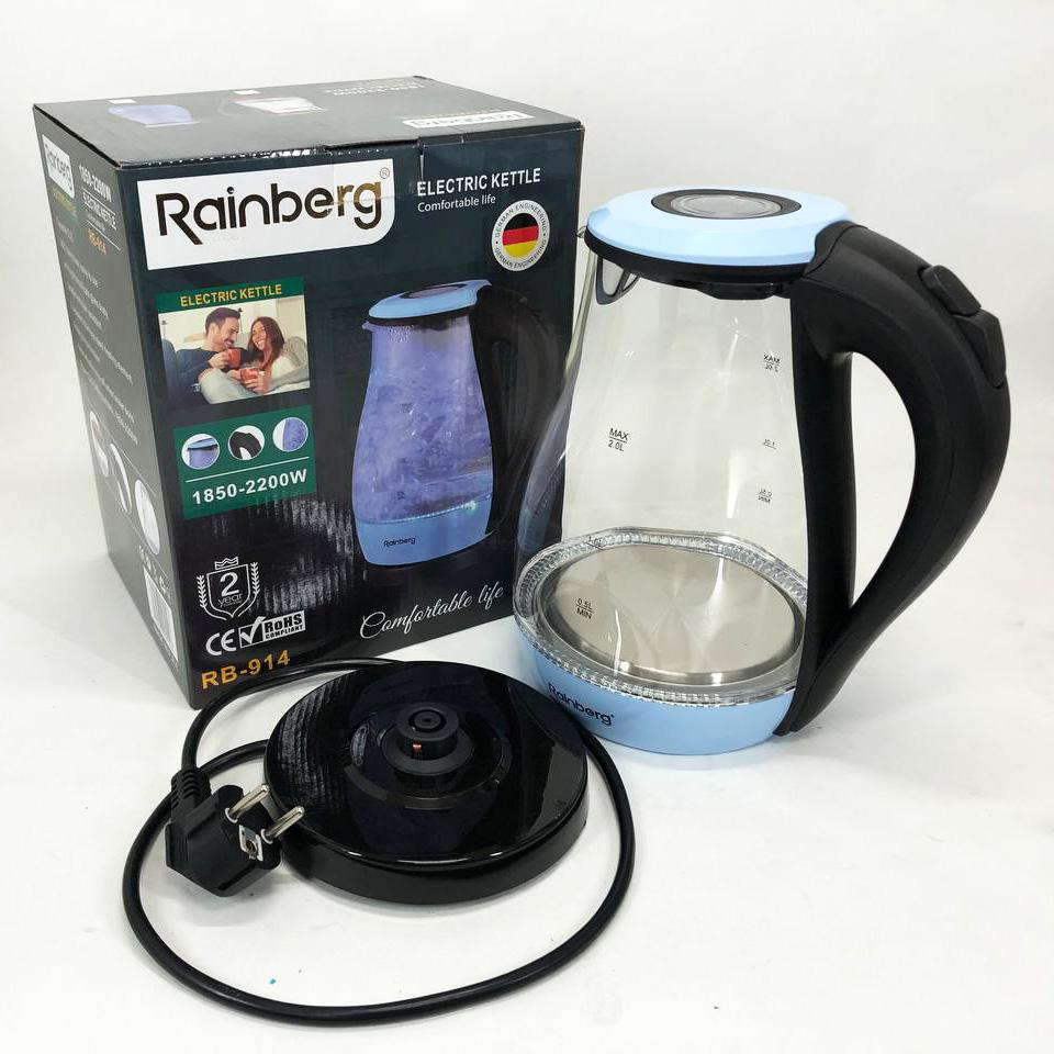 Електрочайник скляний Rainberg RB-914 1850 Вт 2 л Електрочайник скляний Rainberg RB-914 1850 Вт 2 л