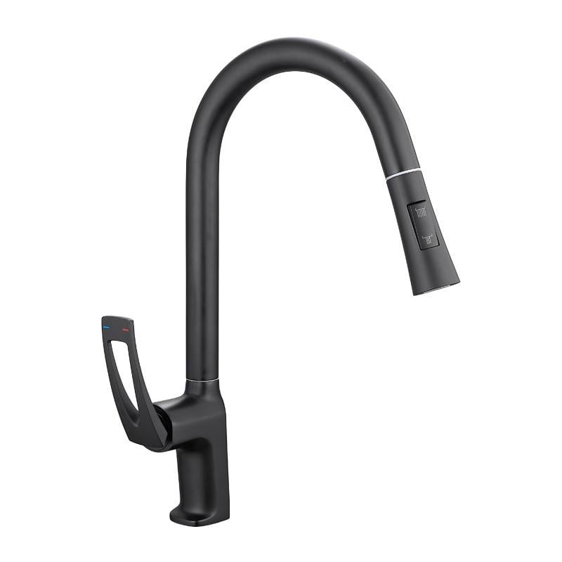 Смеситель для кухни с выдвижным изливом MONE Deluxe KINGDOM 7381381B Black Смеситель для кухни с выдвижным изливом MONE Deluxe KINGDOM 7381381B Black
