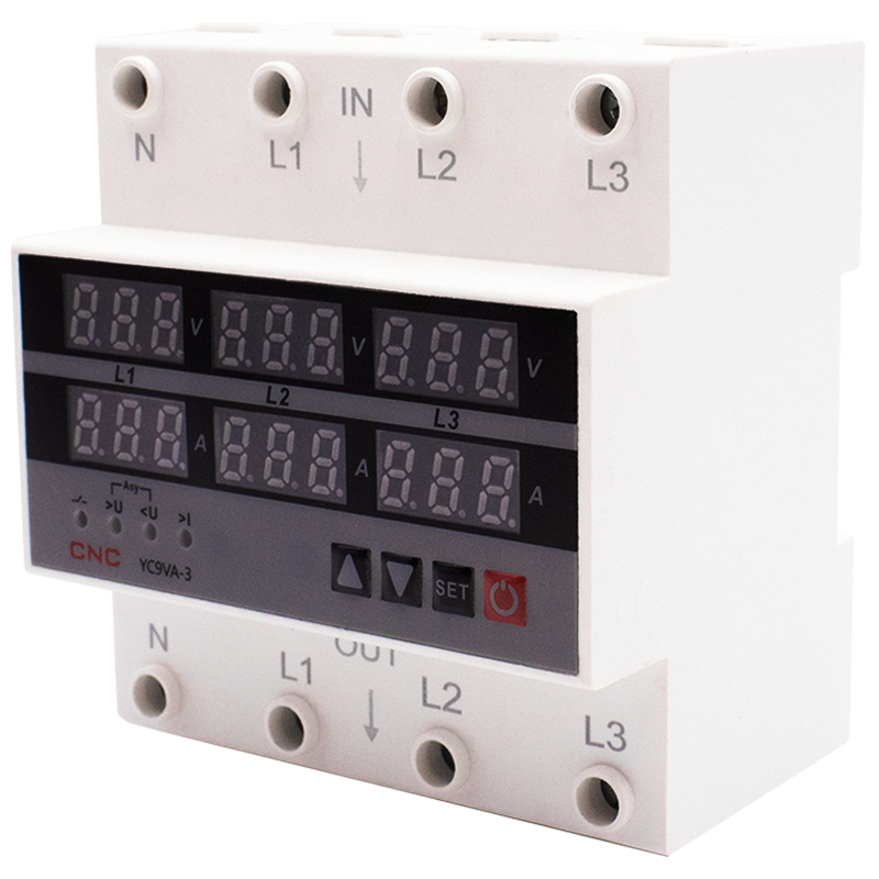 Реле контроля напряжения и тока трехфазное CNC YC9VA-3 и тока 63А (Б00044035) Реле контроля напряжения и тока трехфазное CNC YC9VA-3 и тока 63А (Б00044035)