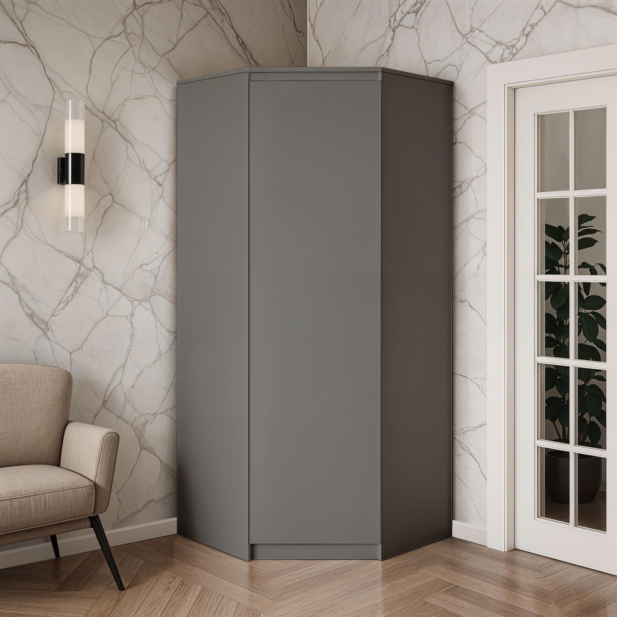 Шкаф угловой со штангой Monaco 900x900x2100 мм Антрацит