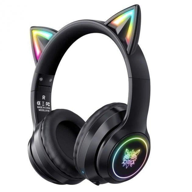 Наушники игровые Onikuma B90 RGB с кошачьими ушками Черный (26389405)