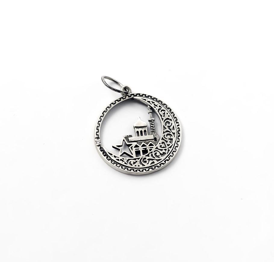 Кулон Maxi Silver 7840 Полумесяц со звездой и мечетью (87840)