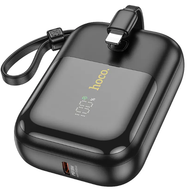 Повербанк Hoco Q20 Fountain 22,5W PD20W 10000 mAh с LED подсветкой Черный (21-3-10009)