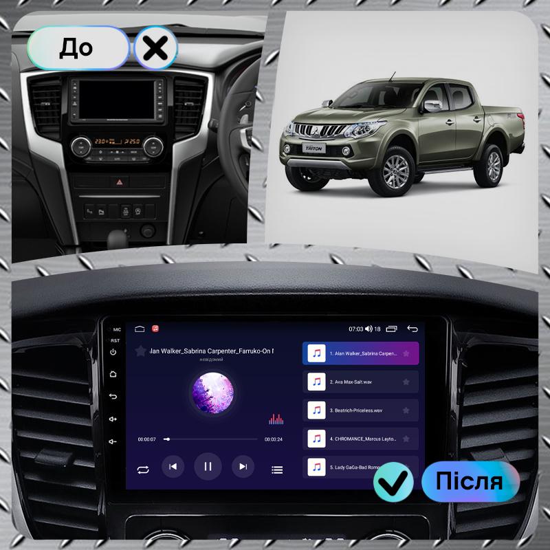 Штатная магнитола 9" Lesko для Mitsubishi L200 V 2015-2019 4/64Gb CarPlay 4G Wi-Fi GPS Prime 8 ядер Митцубиси - фото 3