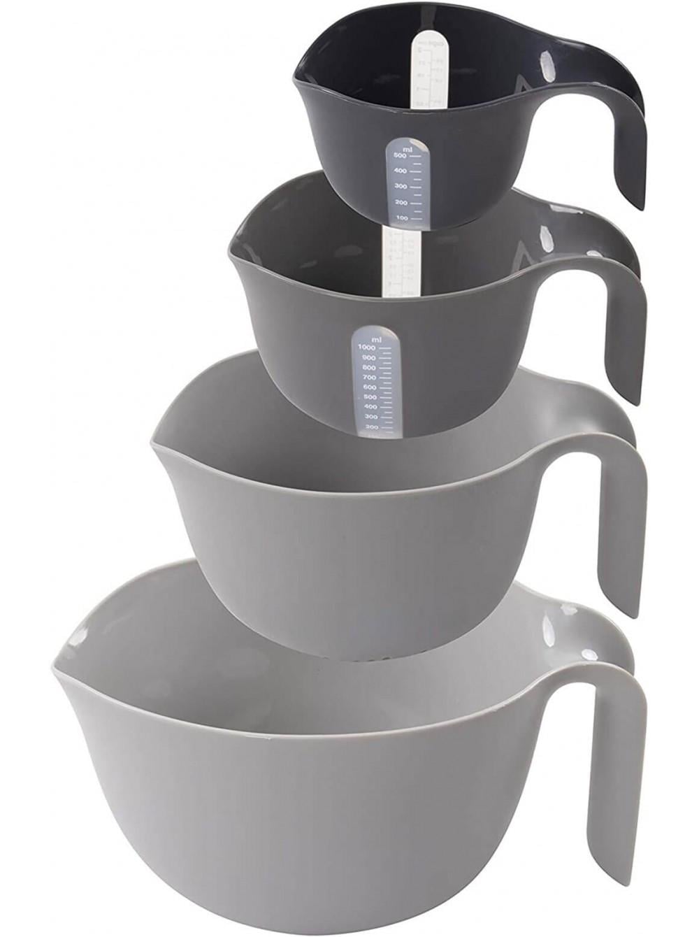 Набор пластиковых чашек Dexas Miхing Bowl Set 4pc для смешивания 4 шт. Черный/Серый