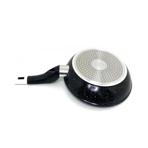 Сковорода со стеклянной крышкой мраморное покрытие 16 см - фото 3