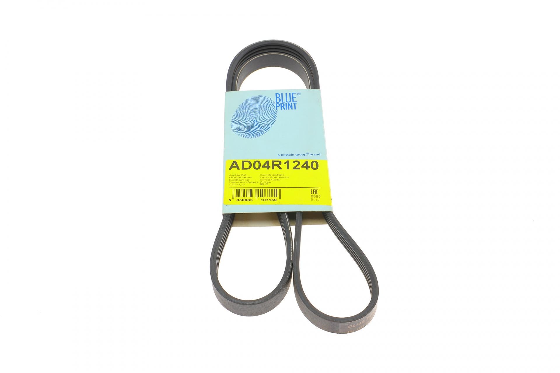 Ремень генератора BLUE PRINT Renault Clio/Kangoo 1.4i/1.6 98-03/Toyota Land Cruiser 4.2 98-07 (AD04R1240)