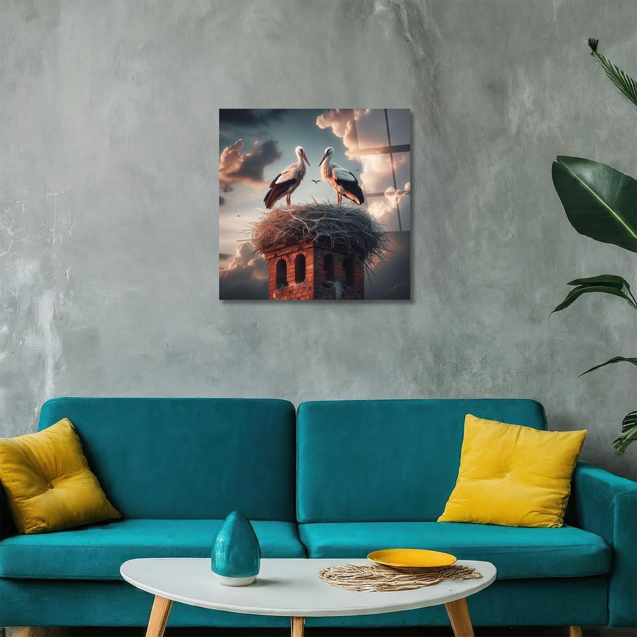 Картина на склі NovellaPrint Любов лелек 70х70 см (487.2)