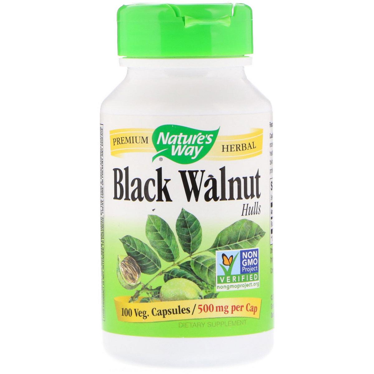 Чорний горіх Nature's Way Black Walnut Hulls 500 мг 100 капсул (NWY10600)