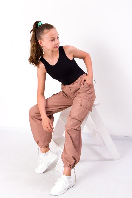 Штани карго для дівчинки підліткові 34 см Коричневий (43371-v1)