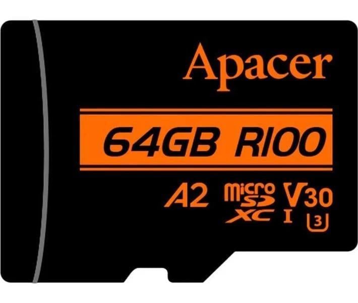 Карта памяти MicroSDXC 64Gb Apacer microSDXC UHS-I U3 V30 A2 + SD-adapter (AP64GMCSX10U8-R) Карта памяти MicroSDXC 64Gb Apacer microSDXC UHS-I U3 V30 A2 + SD-adapter (AP64GMCSX10U8-R)