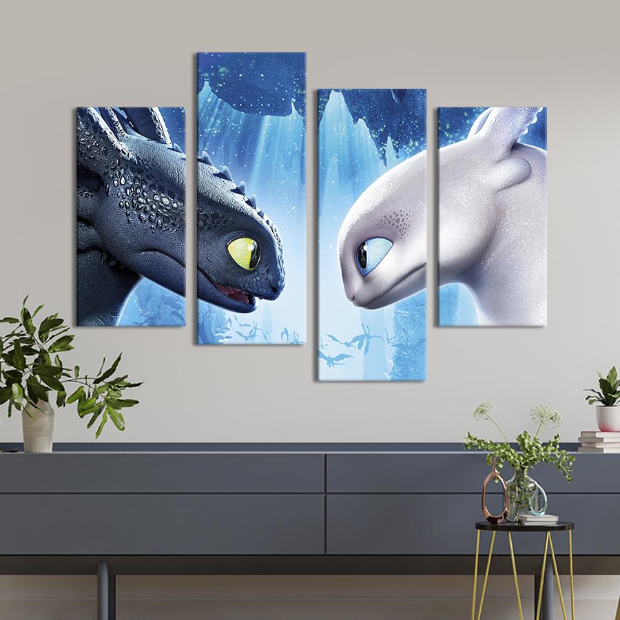 Картина на полотні День і ніч фурія / як приручити дракона 149x106 см (1487-42)