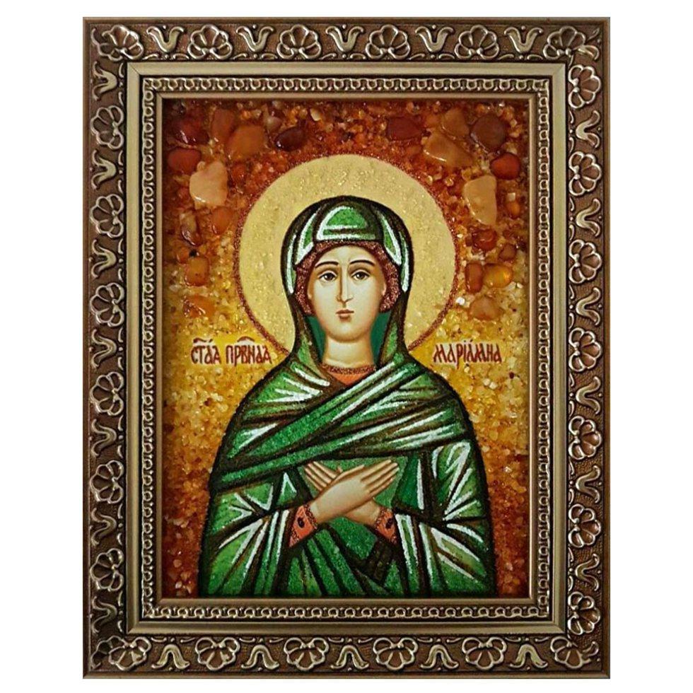 Икона Святая Мариамна янтарная 20х30 (Ж0038-20х30)
