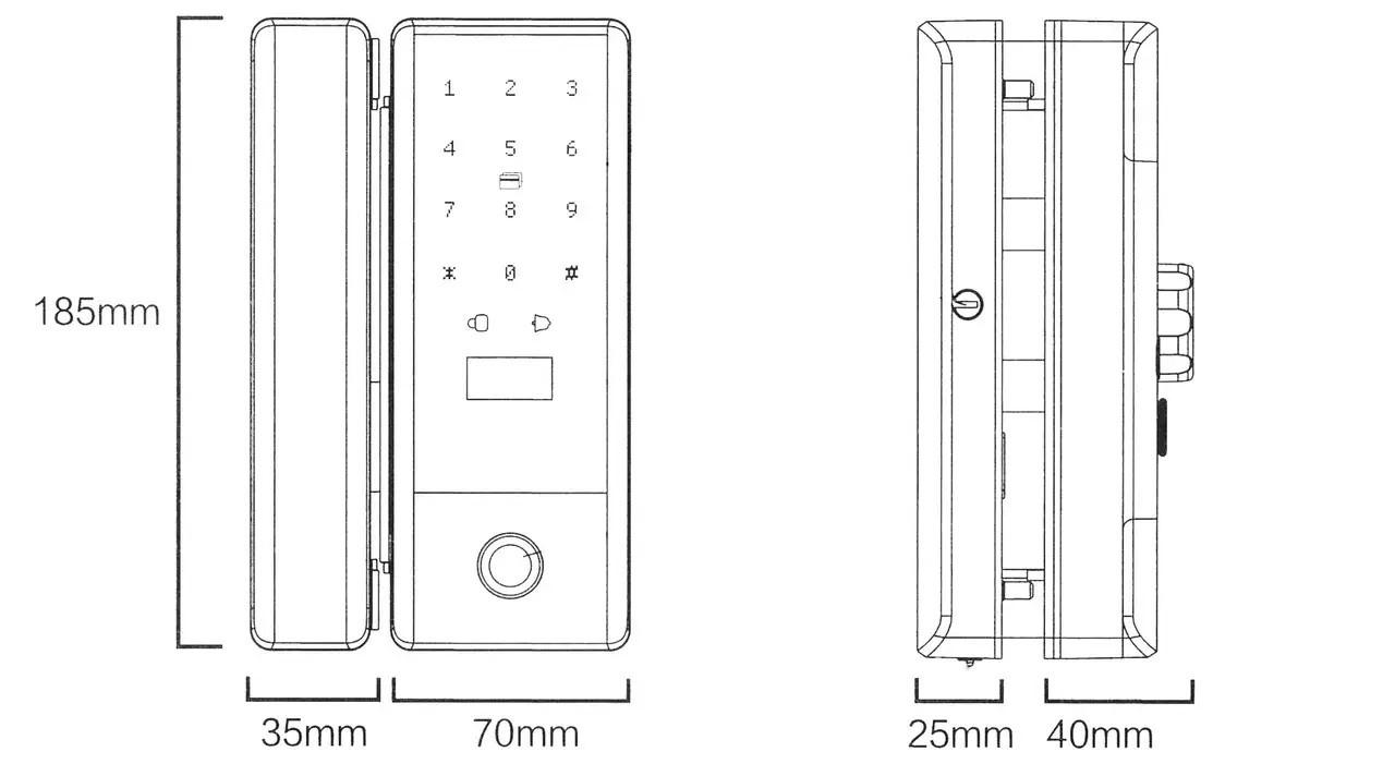 Замок біометричний розумний на скляні двері SEVEN LOCK SL-7776BF Black (2208242363) - фото 7 Замок біометричний розумний на скляні двері SEVEN LOCK SL-7776BF Black (2208242363) - фото 7