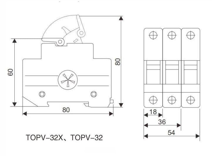 Тримач запобіжника TOMZN +1 32 А DC до 1000V однополюсний 1Р для сонячних панелей PV gPV TOPV-32 на DIN рейку 10x38 мм (98042728) - фото 4