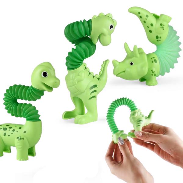 Игрушка антистресс Динозавры с подвижным корпусом 3 шт. Зеленый (29436772) - фото 5