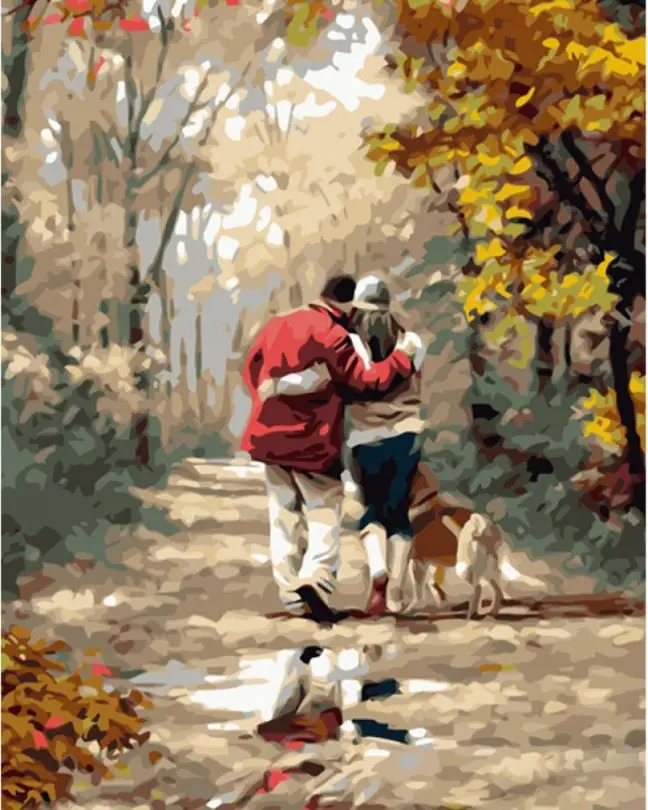 Картина по номерам Strateg Семейная прогулка 40x50 см без коробки (SR-GS1155)