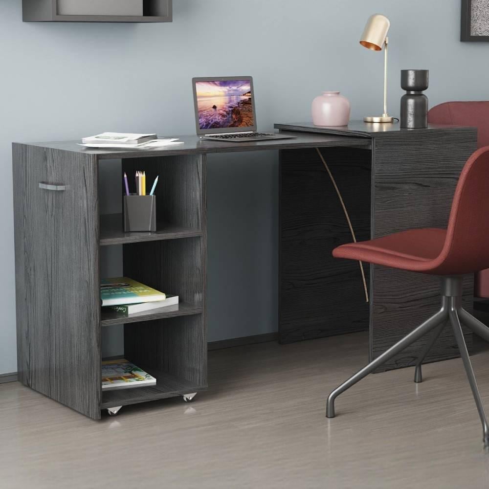 Стол-тумба трансформер Ferrum-decor Смарт 2/1 металл/ДСП 16 мм 750x1450x500 мм Черный/Бетон (FRD-105101) - фото 1