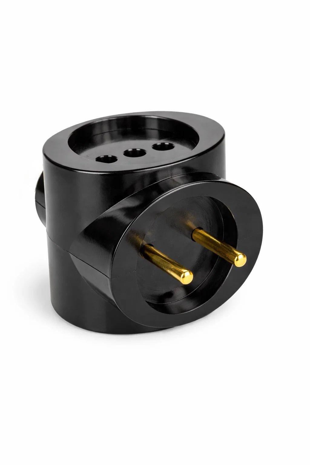 Тройник электрический Tuna на 3 розетки тип C 5,5х6 см Черный (31776335)