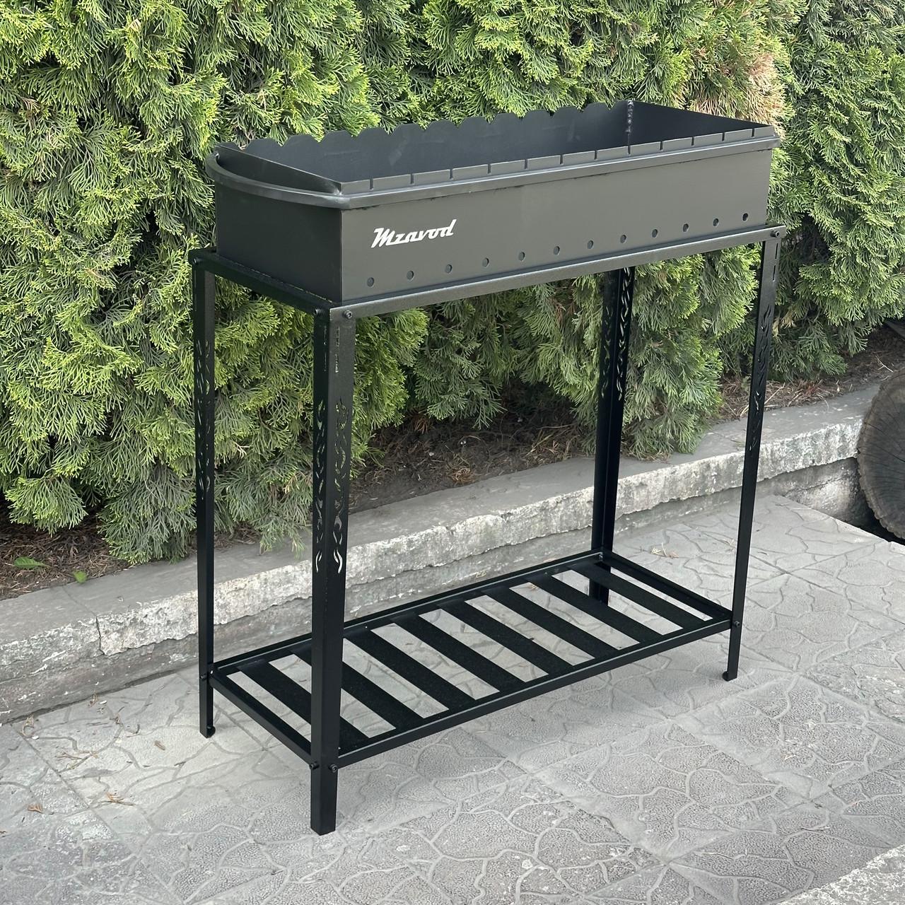 Мангал Metalzavod Прометей на 12 шампурів 4 мм на дровниці 98х36,7х94,5 см (MD12-4R) - фото 3 Мангал Metalzavod Прометей на 12 шампурів 4 мм на дровниці 98х36,7х94,5 см (MD12-4R) - фото 3