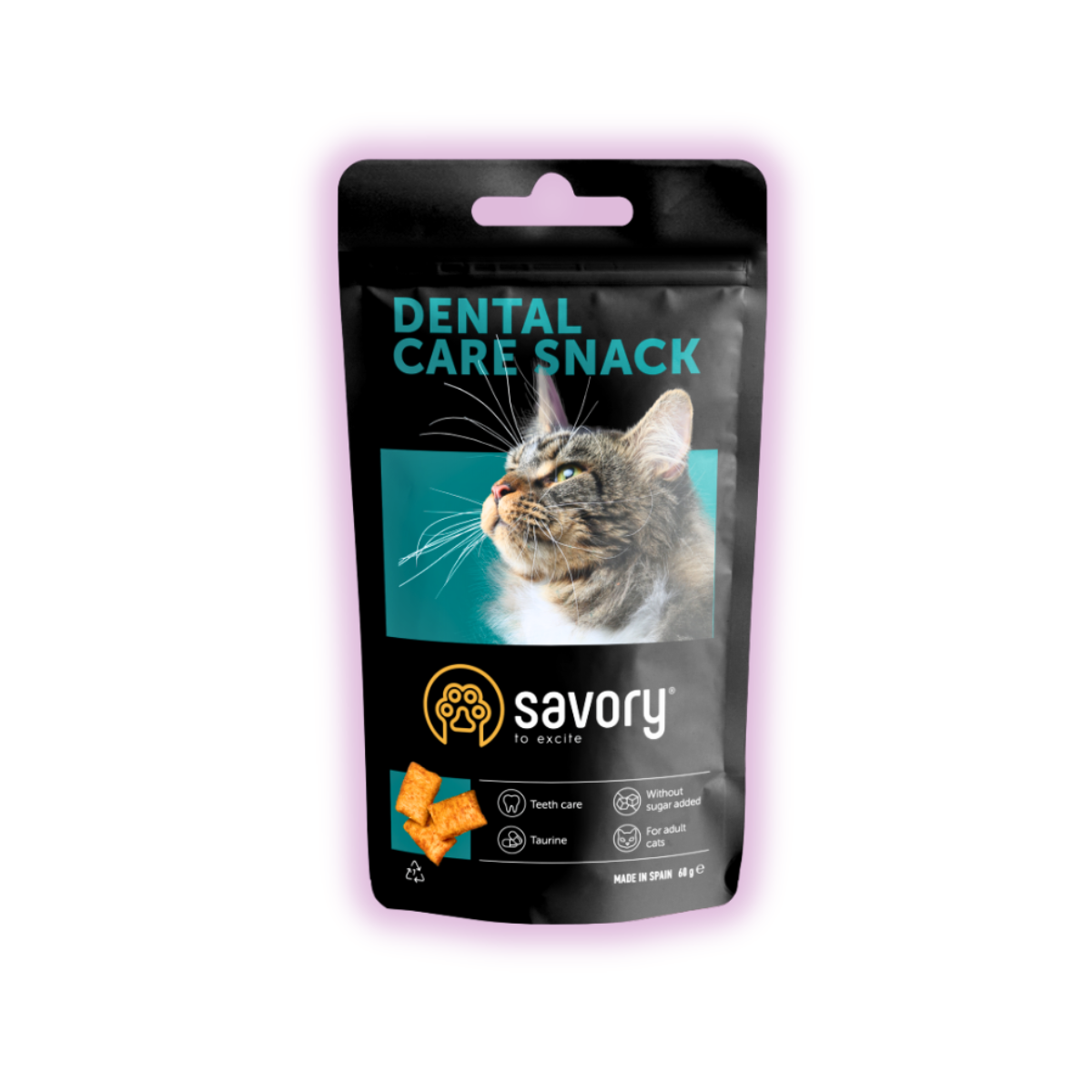 Ласощі для котів Savory подушечки для здоров'я зубів для дорослих котів 60 г (31478)