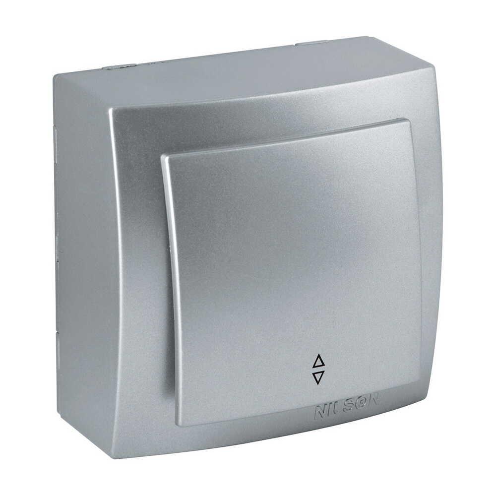 Вимикач Nilson Themis прохідний Срібний (26131007)