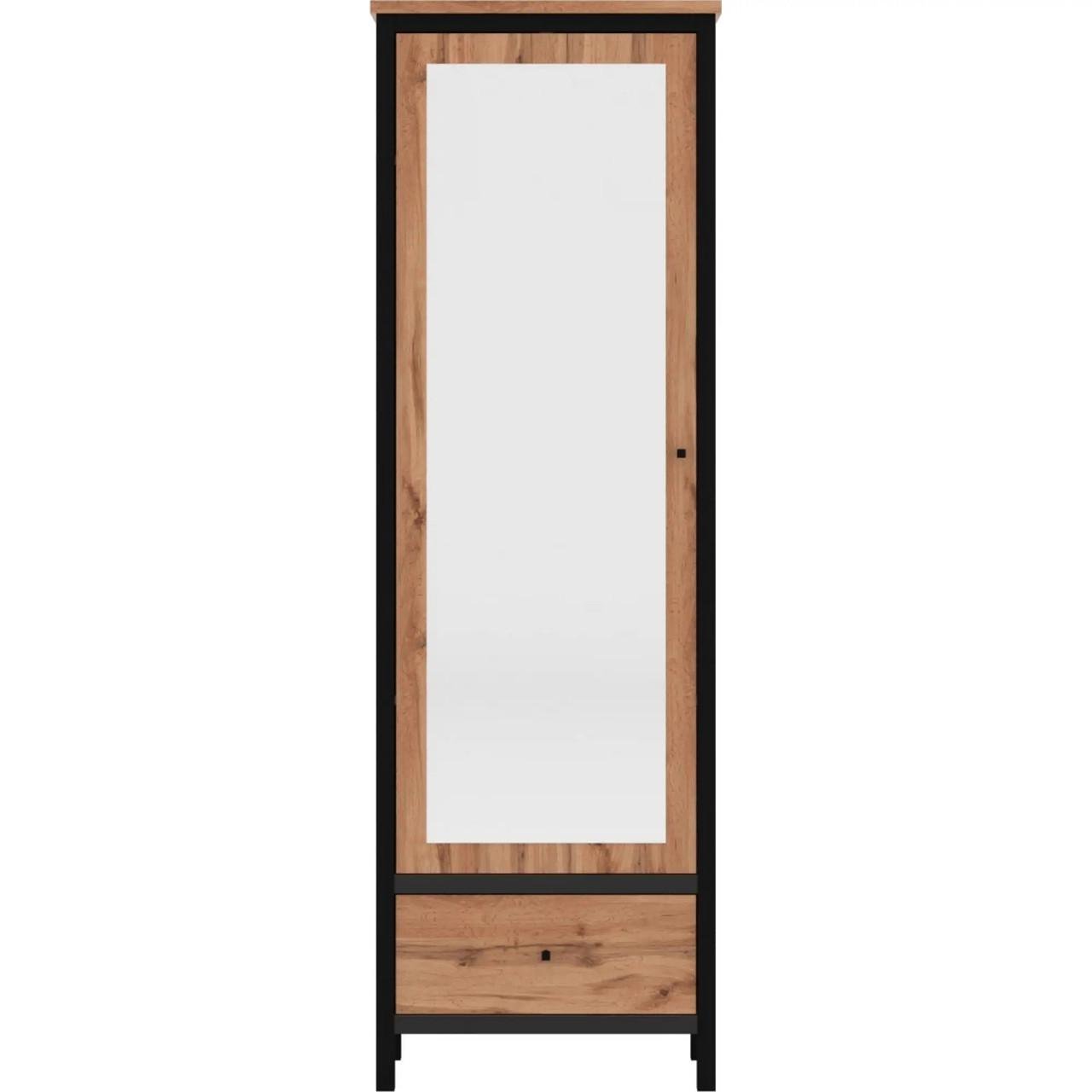 Шафа з дзеркалом Гербор Чос SZF1D1S Дуб Тахо/Чорний (GRB-1429)