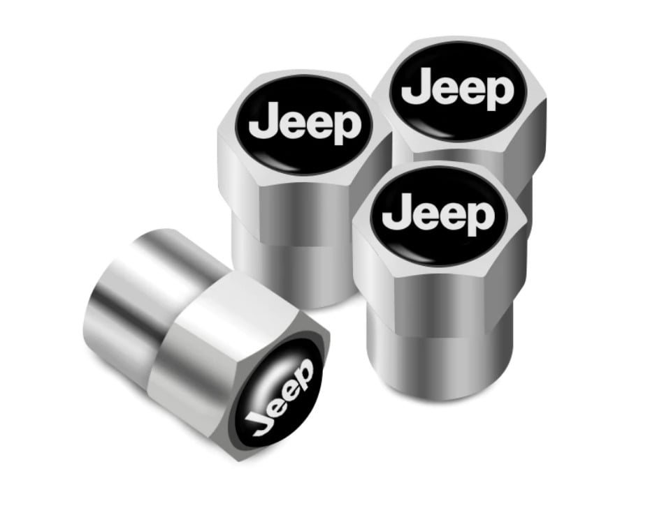 Защитные металлические колпачки Primo на ниппель с логотипом Jeep Silver