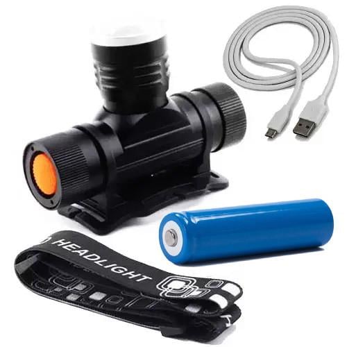 Фонарь налобный аккумуляторный X-Balog BL-5808-UV MicroUSB/ультрафиолетовый свет (1674852163)