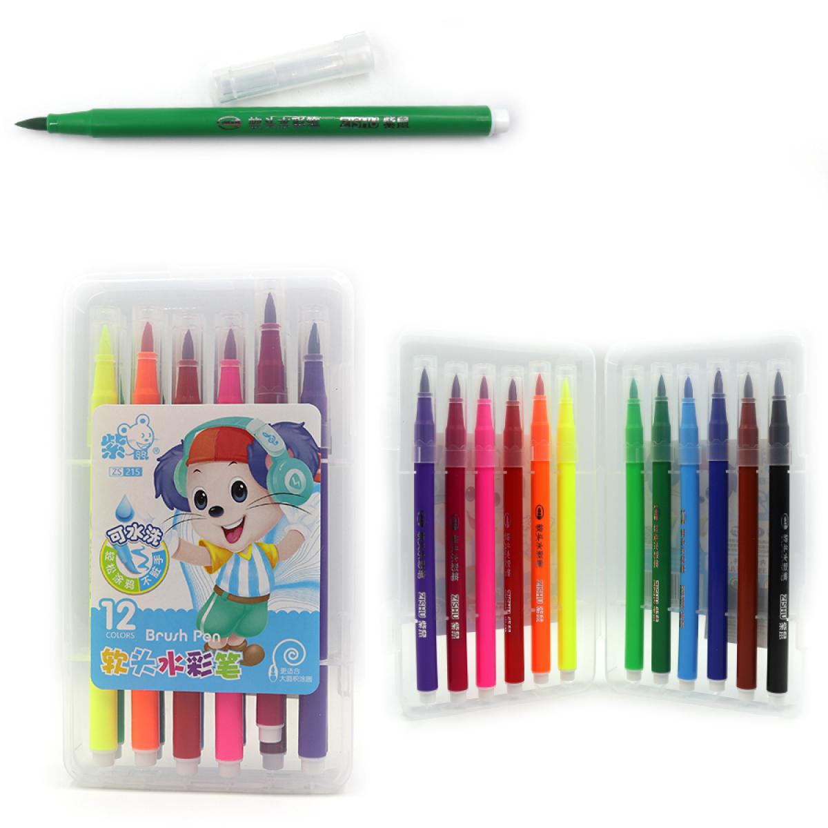 Набір фломастерів-пензлів Mouse 215-12 (MTT-159014) - фото 2 Набір фломастерів-пензлів Mouse 215-12 (MTT-159014) - фото 2