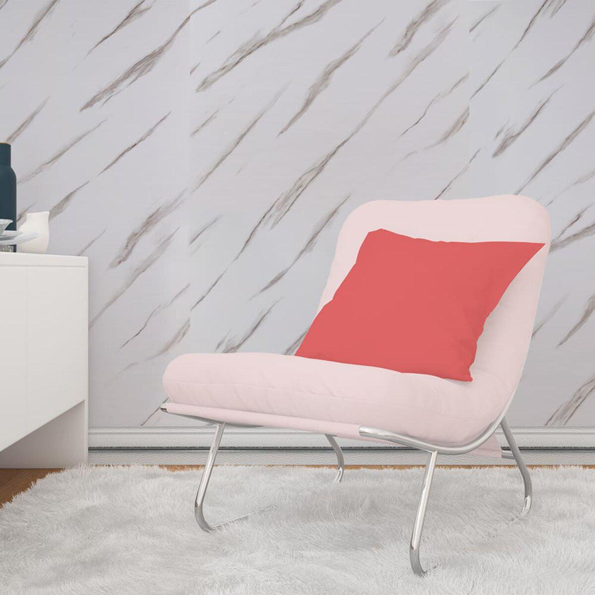 Плінтус РР самоклеючий 2300х70х4 мм Білий з сірою смужкою (SW-00001833) - фото 5